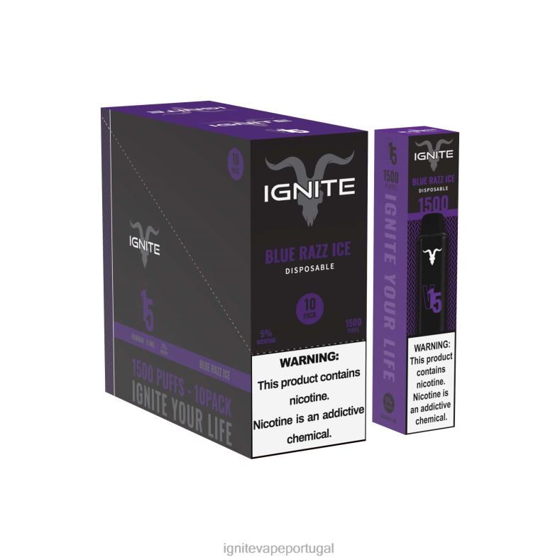 IGNITE V15 caneta vape pacote com 10 gelo azul 04RDB96 | Ignite Pod Sabores