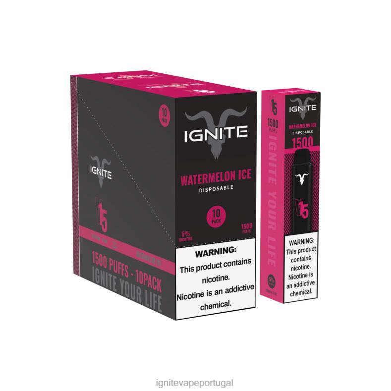 IGNITE V15 caneta vape pacote com 10 gelo de melancia 04RDB106 | Ignite Pod Sabores