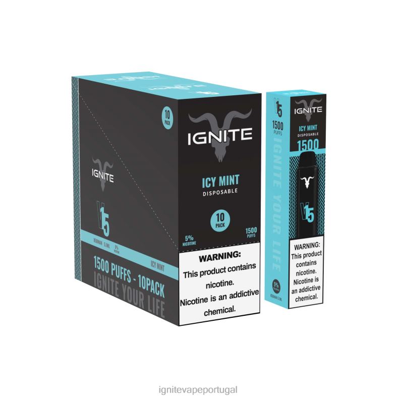 IGNITE V15 caneta vape pacote com 10 maçã verde pêssego kiwi 04RDB101 | Ignite Vape Portugal