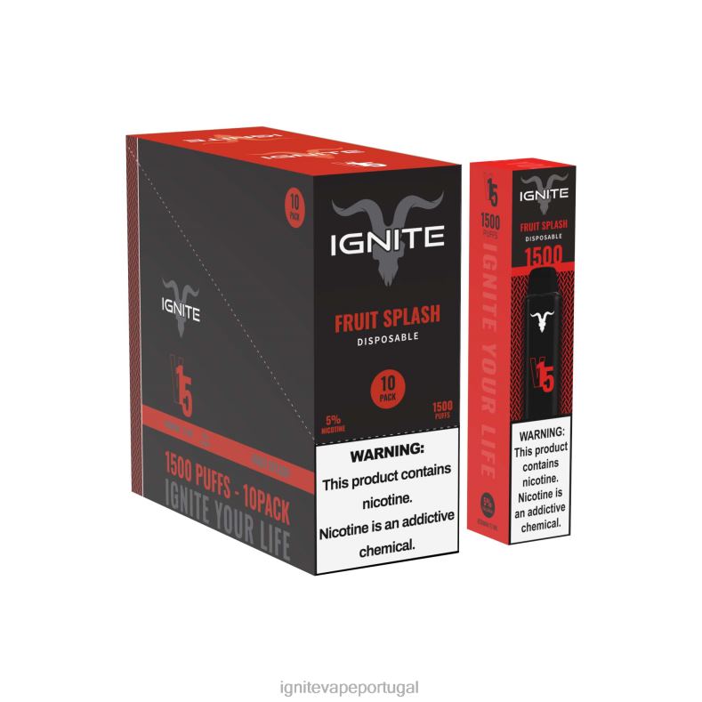 IGNITE V15 caneta vape pacote com 10 respingo de frutas 04RDB100 | Vape Ignite PreÃ§o
