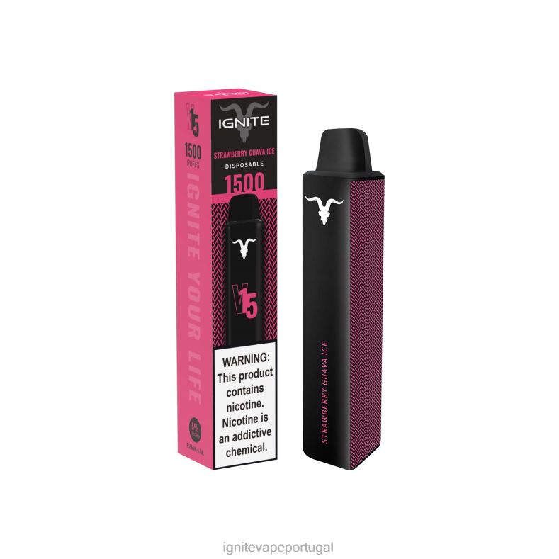 IGNITE V15 caneta vaporizadora sorvete de goiaba e morango 04RDB116 | Ignite Pod Sabores