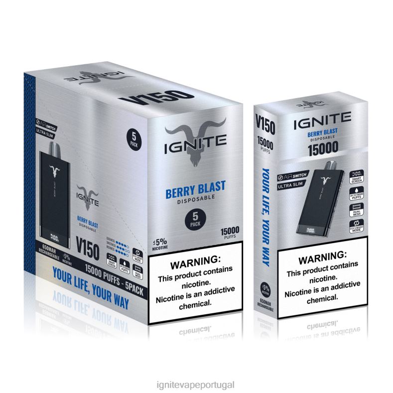 IGNITE V150 caneta vape pacote com 5 explosão de frutas vermelhas 04RDB10 | Vape Ignite PreÃ§o