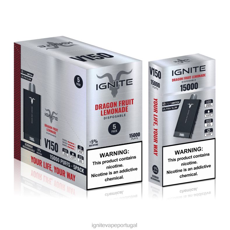 IGNITE V150 caneta vape pacote com 5 gelo de abacaxi 04RDB89 | Ignite Loja