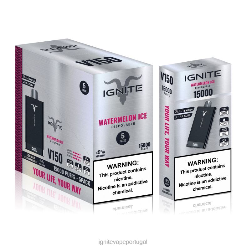 IGNITE V150 caneta vape pacote com 5 gelo de melancia 04RDB94 | Ignite Lisbon