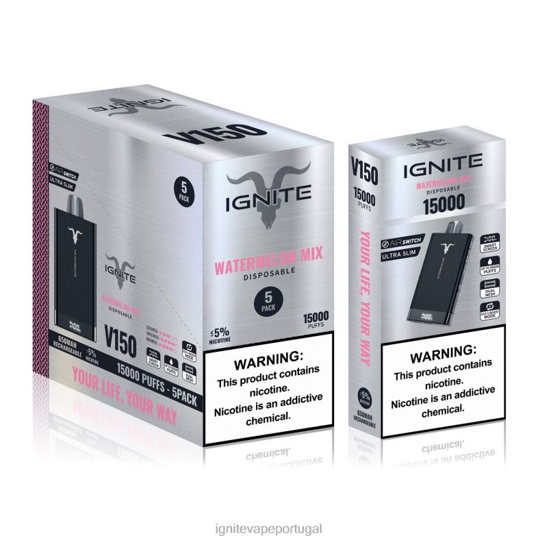 IGNITE V150 caneta vape pacote com 5 mistura de melancia 04RDB95 | Ignite Vape Valor