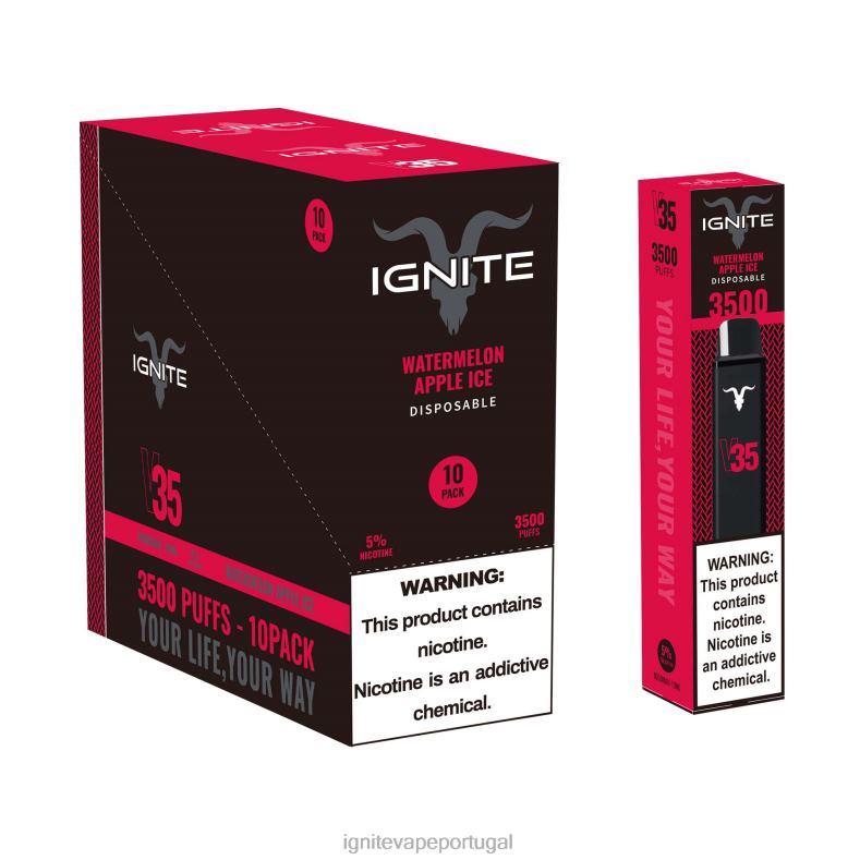 IGNITE V35 caneta vape pacote com 10 gelo de framboesa azul 04RDB120 | Vape Ignite PreÃ§o
