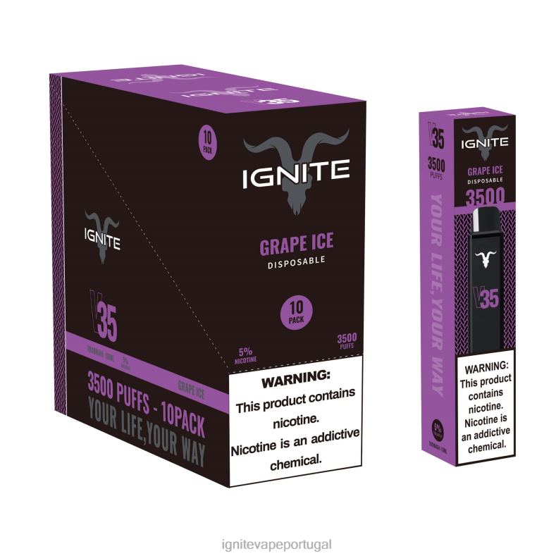 IGNITE V35 caneta vape pacote com 10 gelo de framboesa azul 04RDB120 | Vape Ignite PreÃ§o