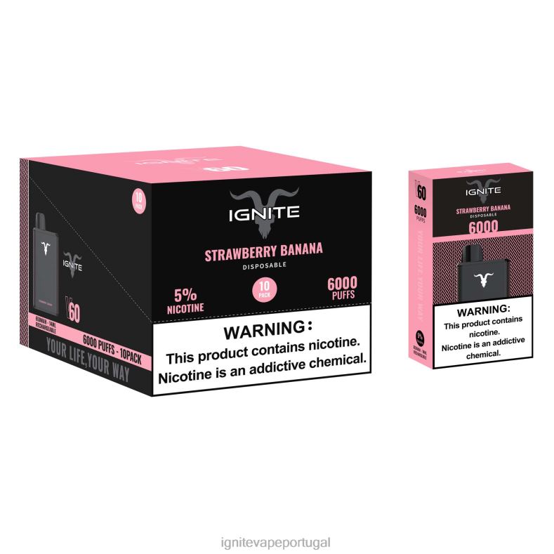 IGNITE V60 caneta vape pacote com 10 gelo de uva 04RDB18 | Ignite Cigarro Eletronico