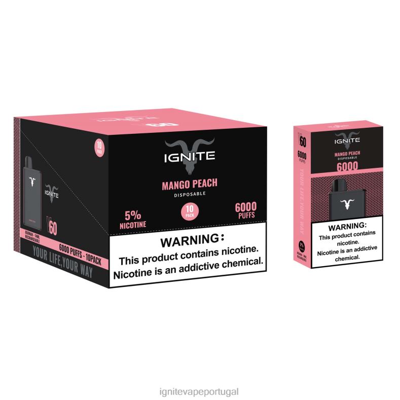 IGNITE V60 caneta vape pacote com 10 kiwi morango 04RDB26 | Ignite Pod Sabores
