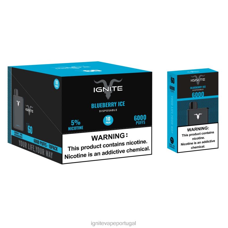 IGNITE V60 caneta vape pacote com 10 manga pêssego 04RDB21 | Ignite Vape Portugal