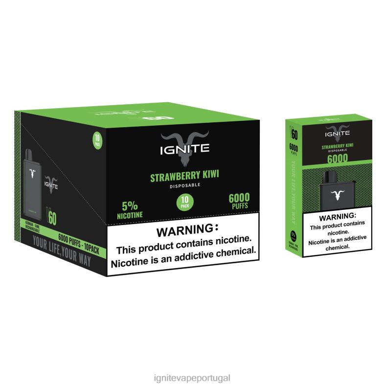 IGNITE V60 caneta vape pacote com 10 morango banana 04RDB27 | Pod DescartÃ¡vel Ignite