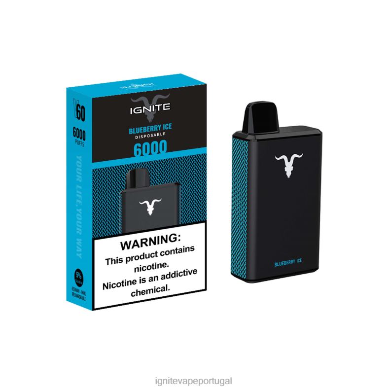 IGNITE V60 caneta vaporizadora gelo de mirtilo 04RDB29 | Ignite Loja