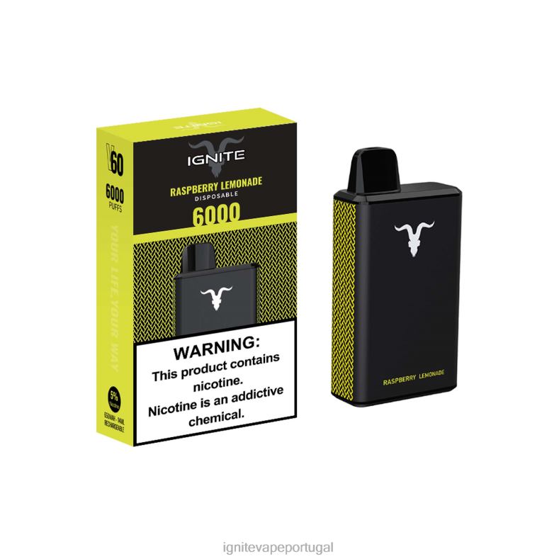 IGNITE V60 caneta vaporizadora limonada de framboesa 04RDB35 | Ignite Vape Valor