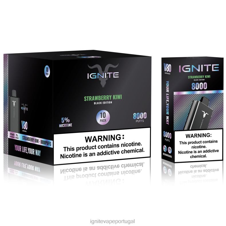 IGNITE V80 caneta vape pacote com 10 kiwi morango 04RDB64 | Ignite Lisbon