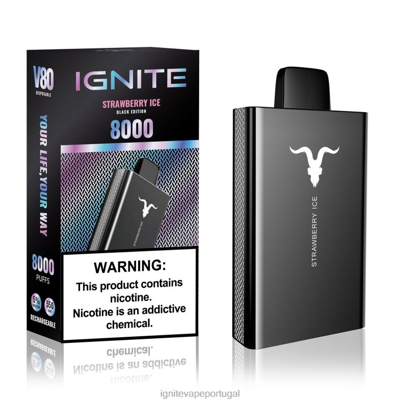 IGNITE V80 caneta vaporizadora gelo de morango 04RDB50 | Vape Ignite PreÃ§o