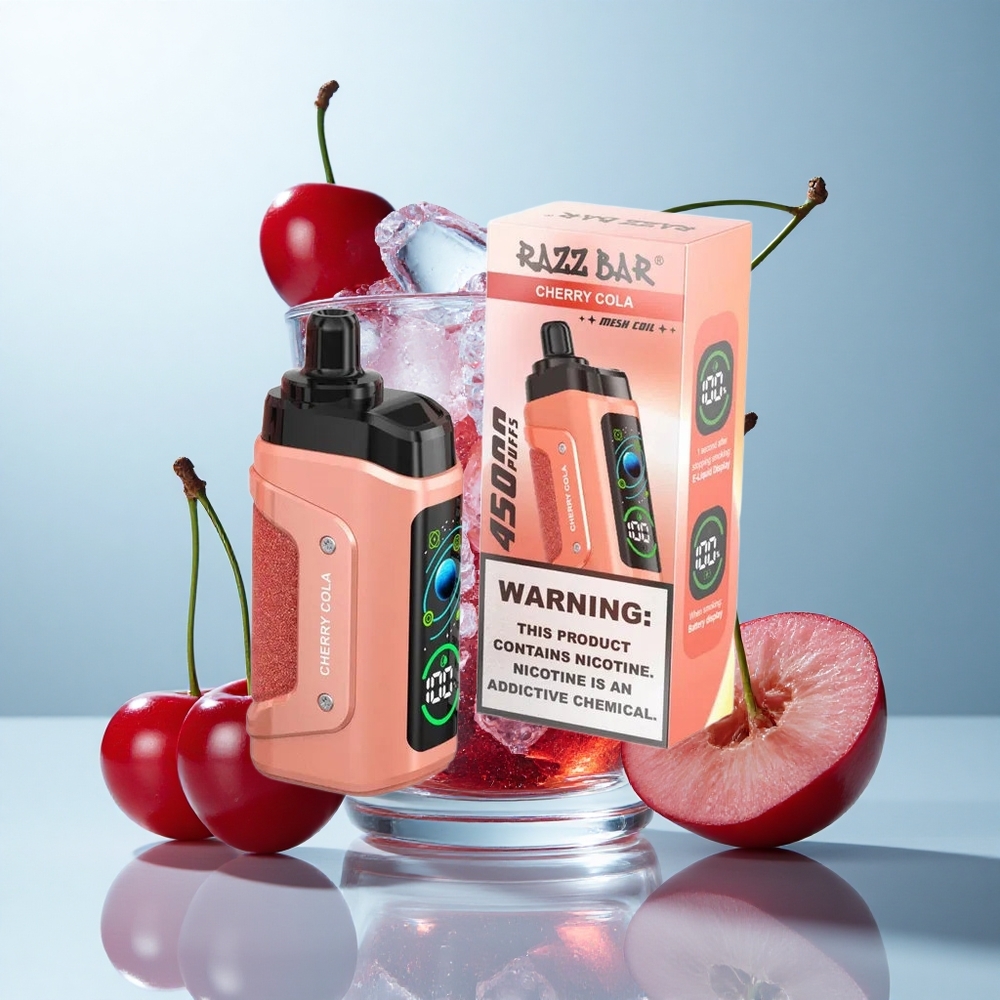 Cereja Cola Razz Bar 45000 Puffs Bobina Mesh 1.0 Ohm