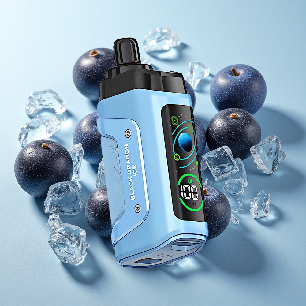 Dragão Negro Gelo Razz Bar 45000 Puffs com Bobina Mesh 1.0 Ohm