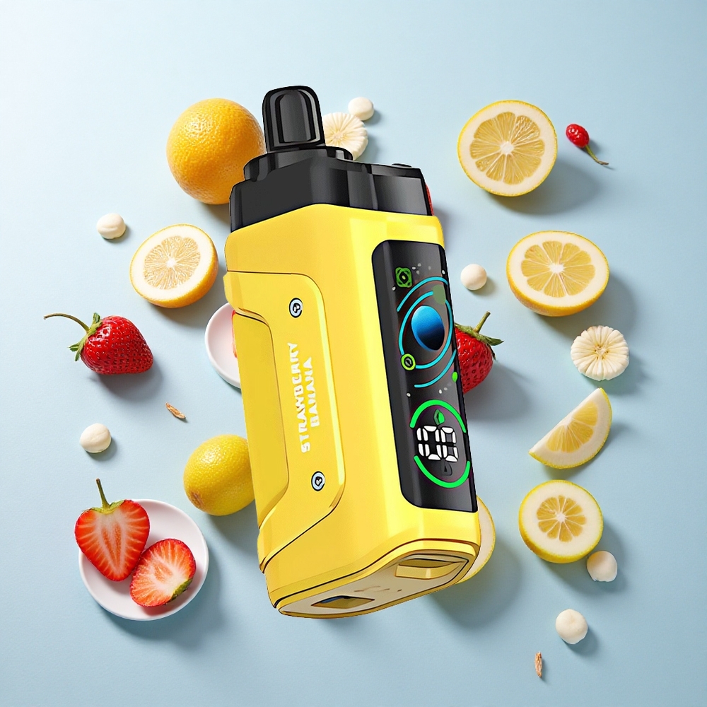 Morango Banana Razz Bar 45000 Puffs Recarregável Tipo-C