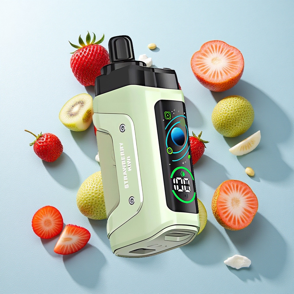 Morango-Kiwi Razz Bar 45000 Puffs Recarregável com Bobina Mesh 1.0 Ohm