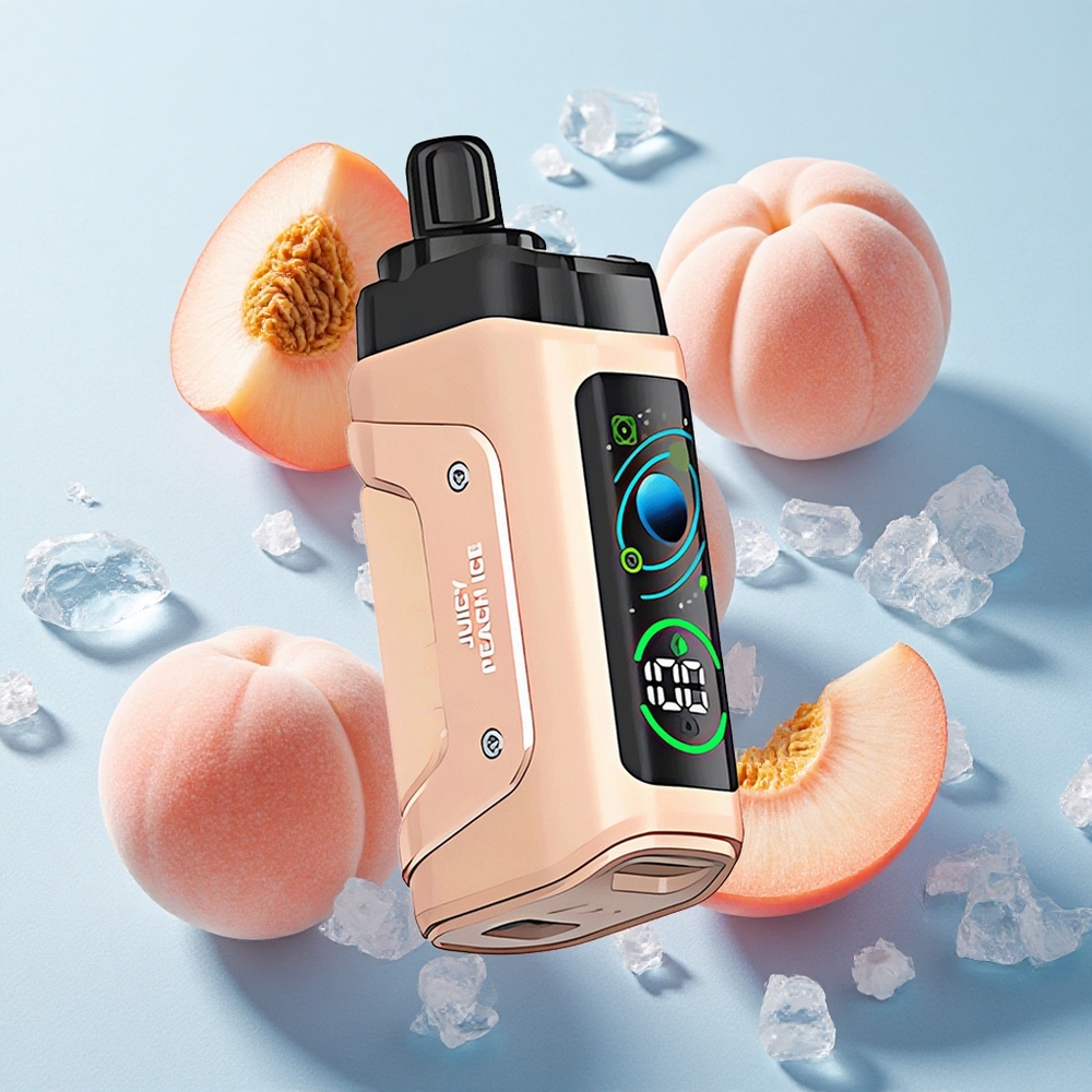 Pêssego Suculento Gelo Razz Bar 45000 Puffs Recarregável Tipo-C