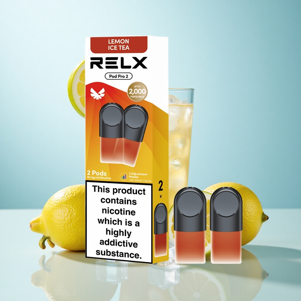 Chá-Limão Gelo RELX Pod Pro 2 1.8% Nicotina 600 Puffs 1.9ml