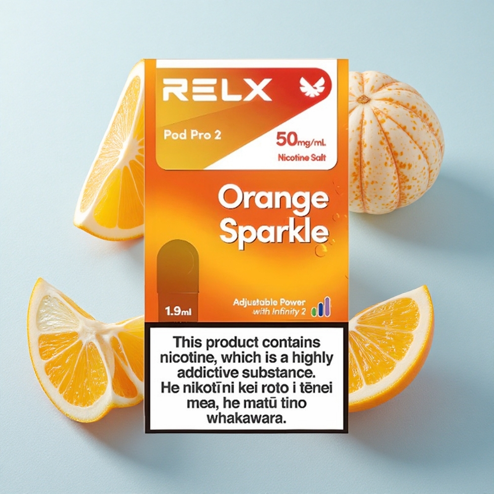 Faísca Laranja RELX Pod Pro 2 600 Puffs 5% Nicotina