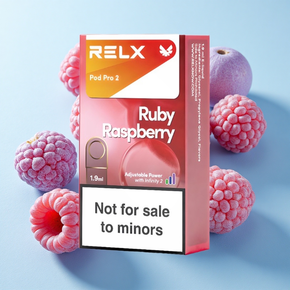 Framboesa Azul RELX Pod Pro 2 1.9ml 600 Puffs 0% Nicotina