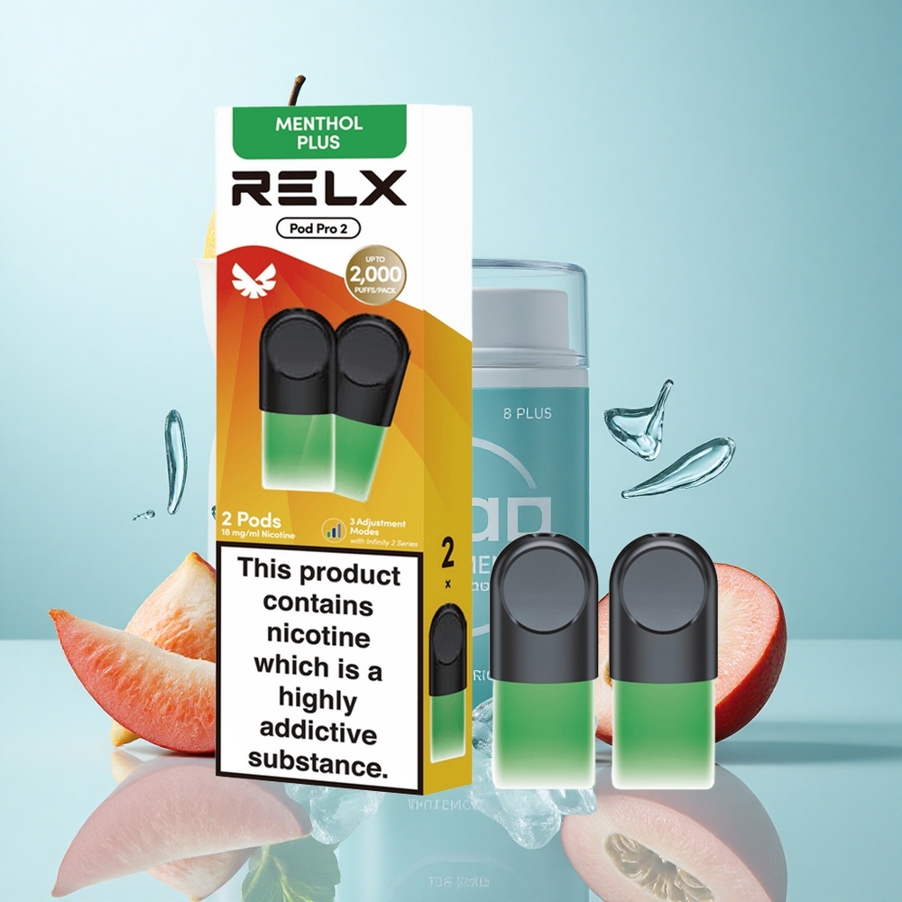 Menta-Mentolado Plus RELX Pod Pro 2 com 1,9ml e 600 Puffs