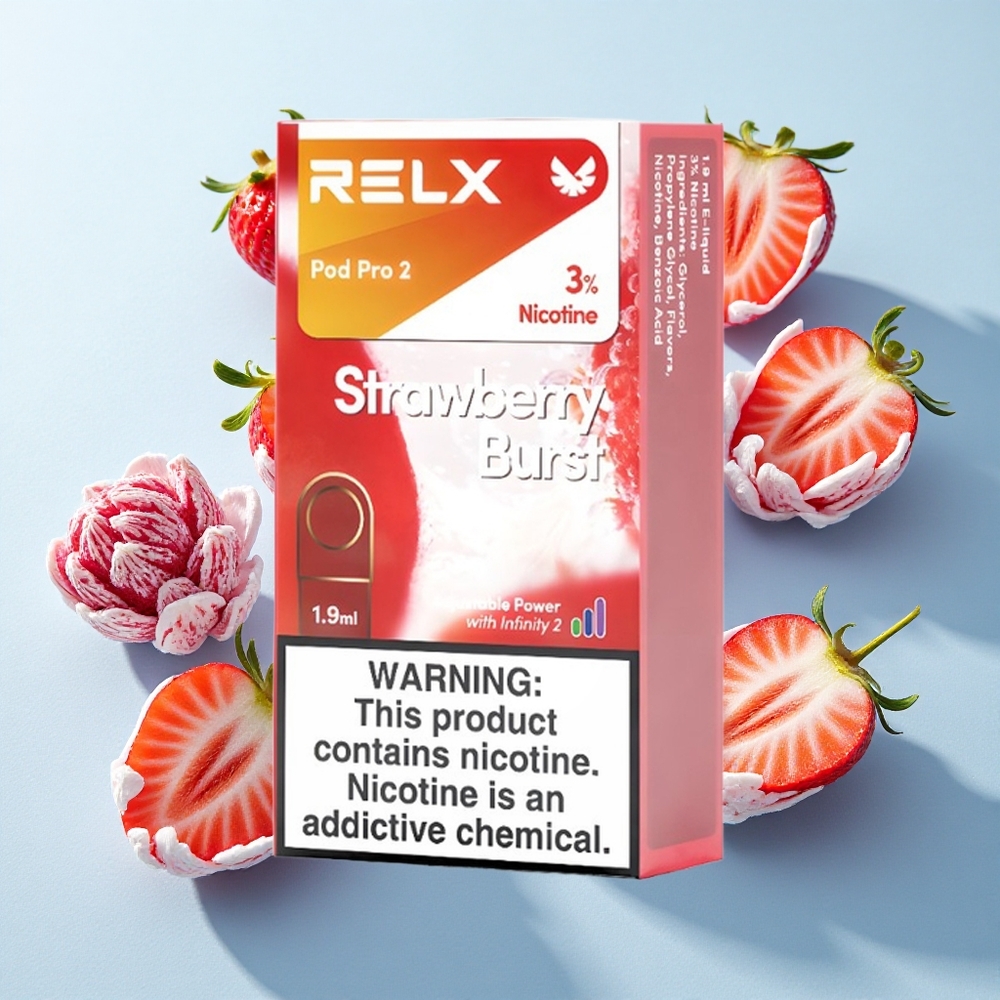 Morango Explosivo RELX Pod Pro 2 3% Nicotina 600 Puffs
