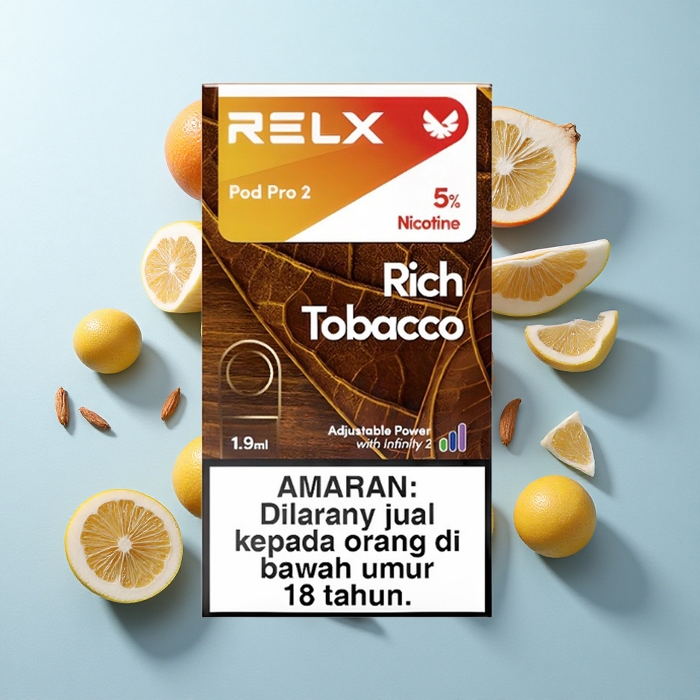 Tabaco Rico RELX Pod Pro 2 com 5% Nicotina e 1.9ml Capacidade