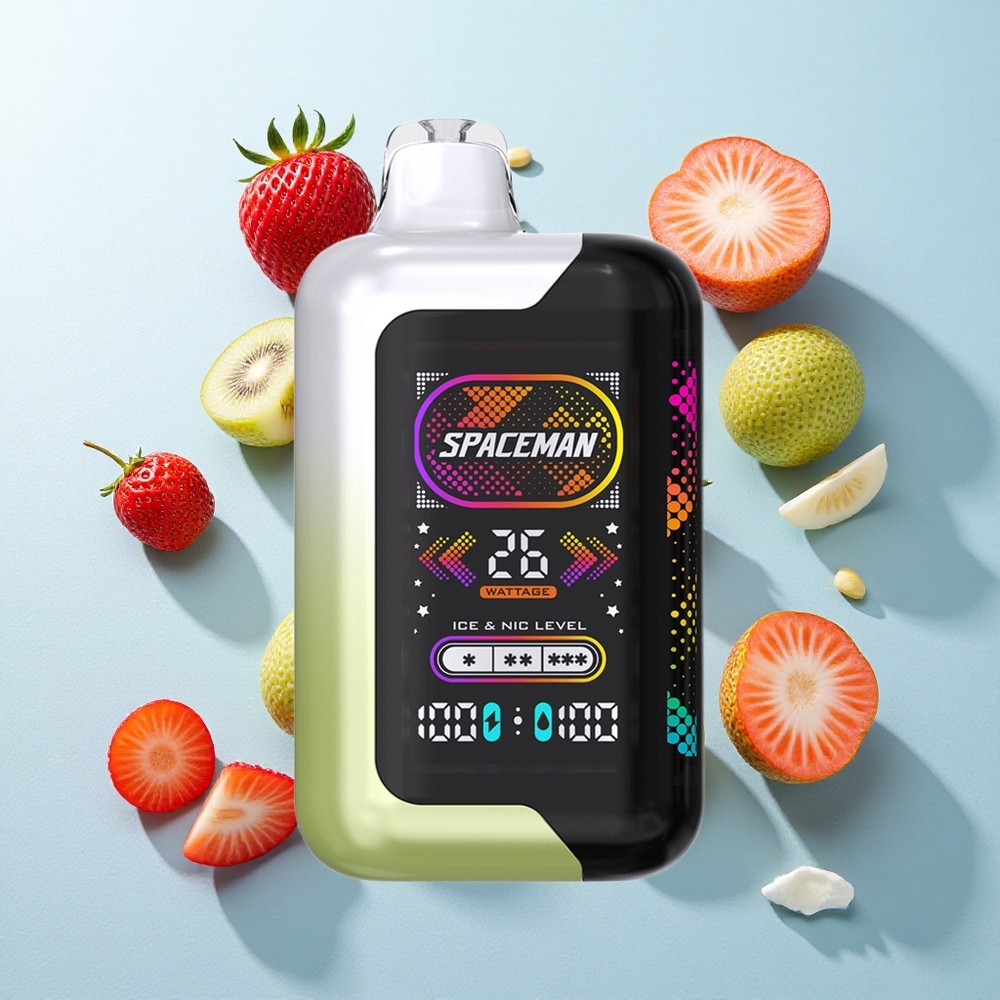 Morango Kiwi SMOK SPACEMAN SP40000 com Tela LED Ultra-Larga de 2.28" e Bateria Integrada de 1000mAh