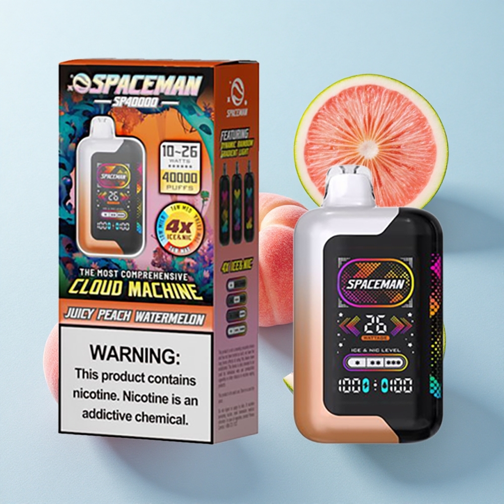 Pêssego Suculento Melancia SMOK SPACEMAN SP40000 com 20ml de Líquido e 40000 Puffs